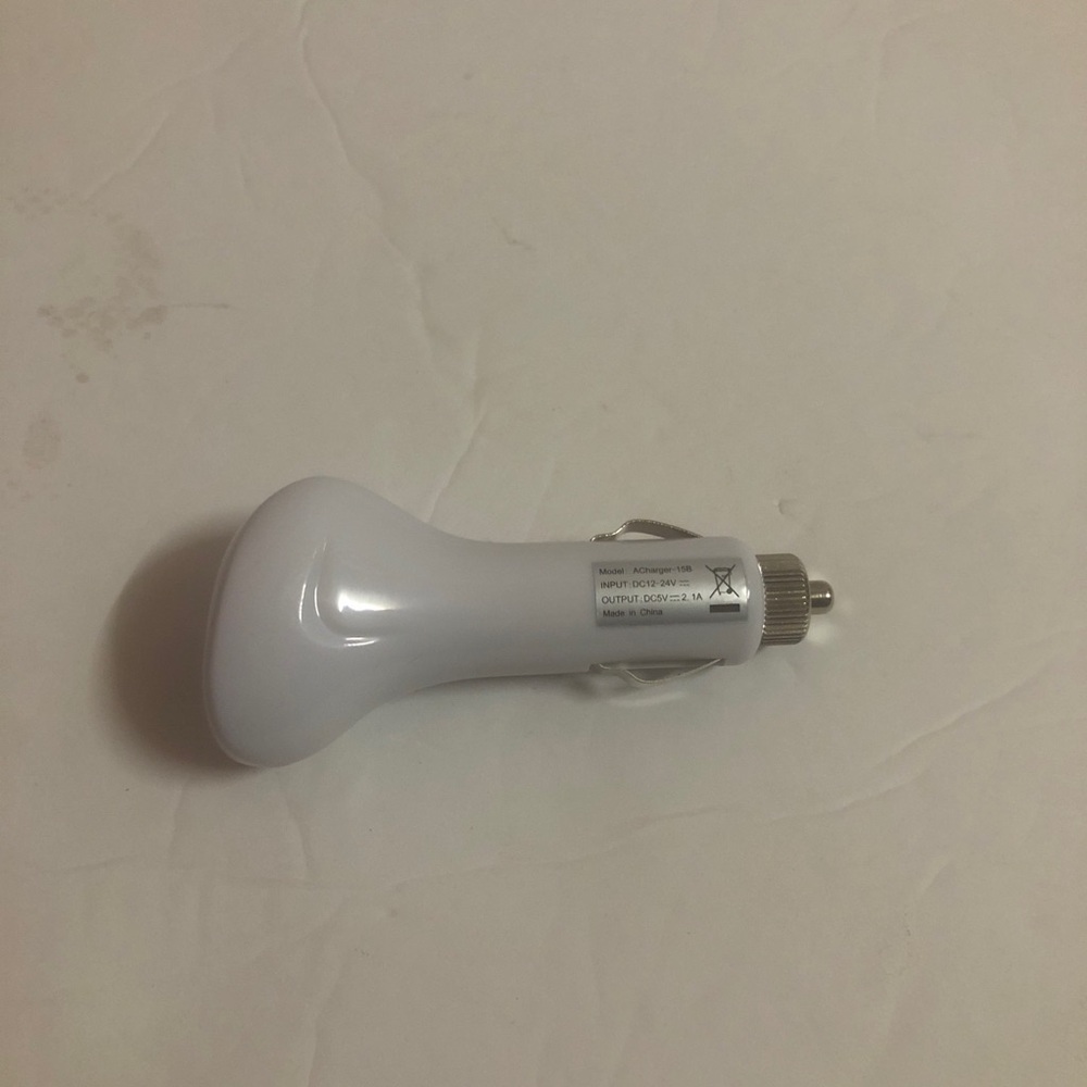 White Car Charger for Mobile Devices